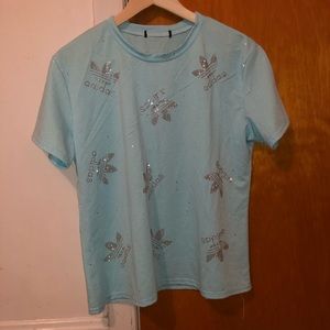 ‼️SOLD‼️ Light Blue Adidas Top